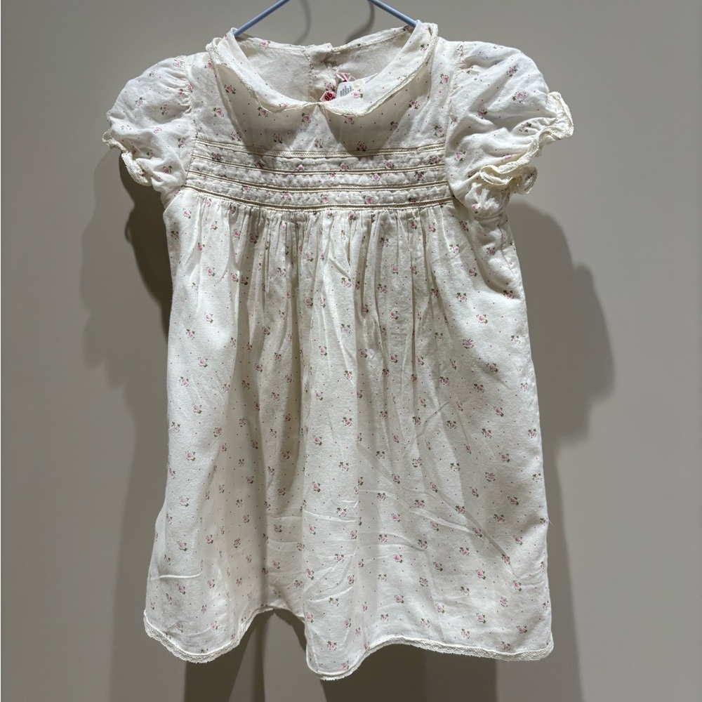 BONPOINT White Floral Dress SIZE 2 Easter summer party flower girl wedding